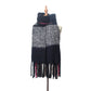 Thick Tassel Thick Braid Ring Sand Plaid Scarf Autumn Winter Thickening Double Sided Stitching Scarf Shawl