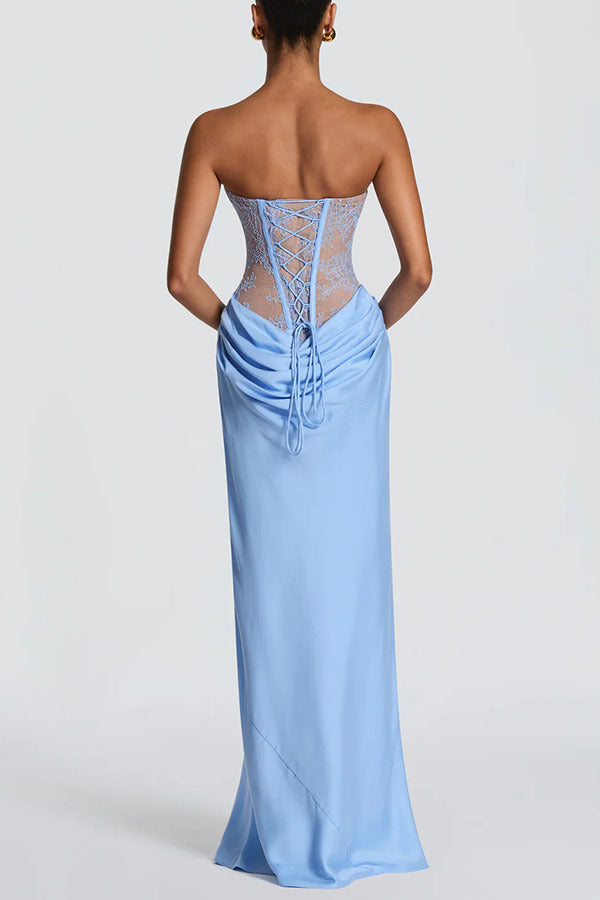 Mariangela Sleeveless Draped Evening Dress