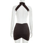 Mariangela Turtleneck Sleeveless Backless Ruffle Party Dress