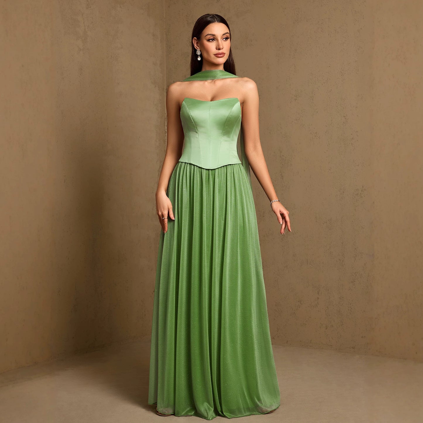Nicole Cross-Strap Swing Strap Occasion Dress