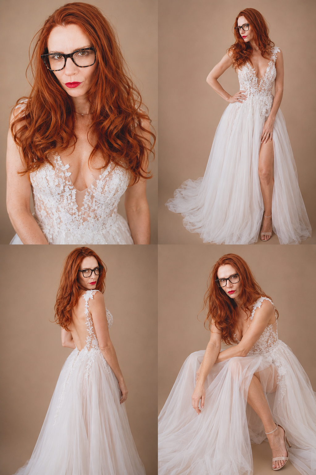Angel Wedding Dress, Diamond Lace Collar, High Slit Bridal Tail, Open Back Light Wedding Dress