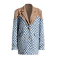 Maryangel Rebel frayed hem denim jacket featuring color contrast patchwork and plaid design.