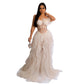 Amara Sleeveless Wrap Mesh Maxi Party Dress