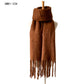 Autumn Winter Thick Tassel Circle Sand Solid Color Scarf Women Thickened
