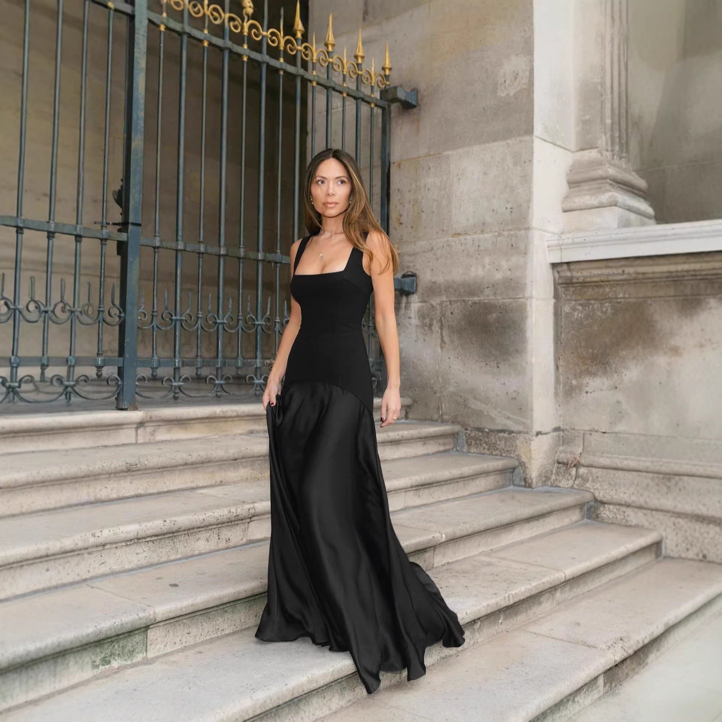 Anna Black Sleeveless Occasion Maxi Dress