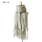 Autumn Winter Thick Tassel Circle Sand Solid Color Scarf Women Thickened