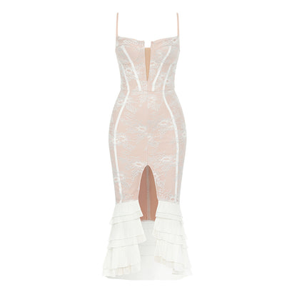 Serafina Lace Ruffle Occasion Dress