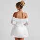 Luna Lace Occasion Dress – Elegant Off Shoulder A-Line Dress