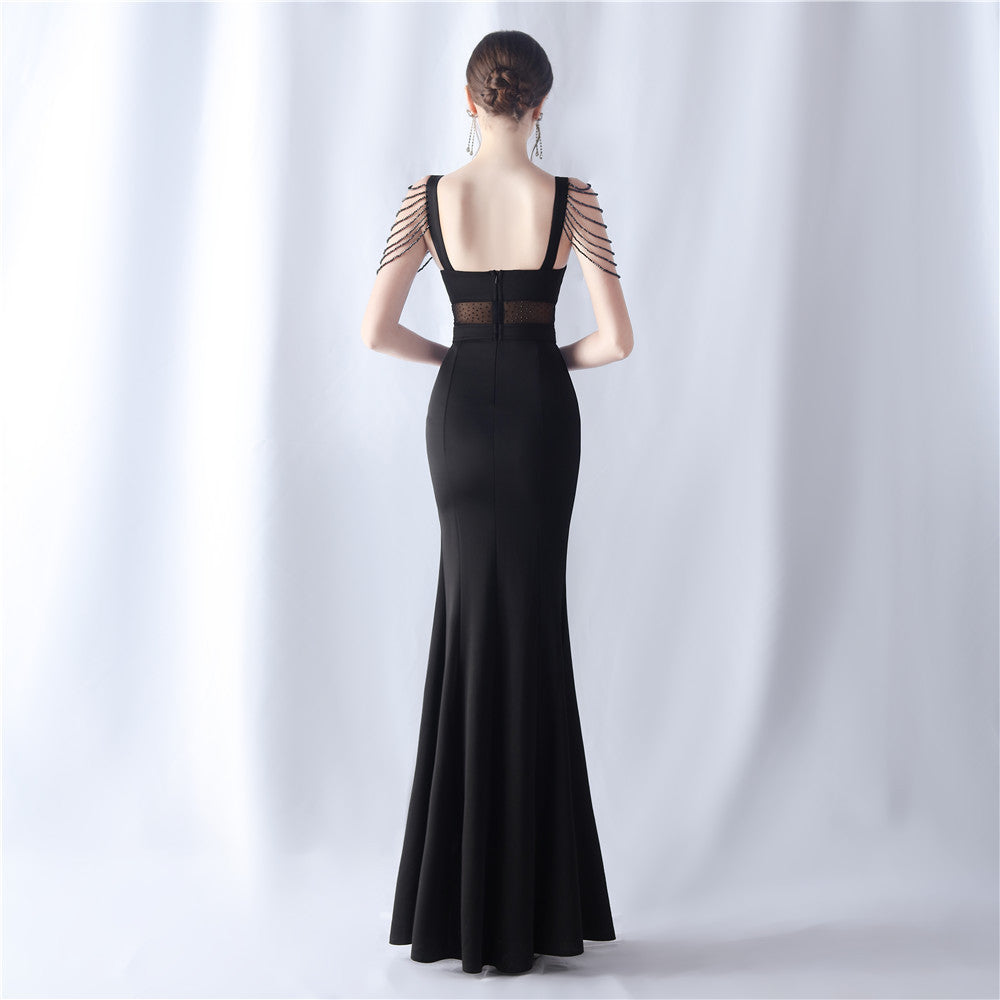 Cristiana Beaded Illusion Occasion Gown