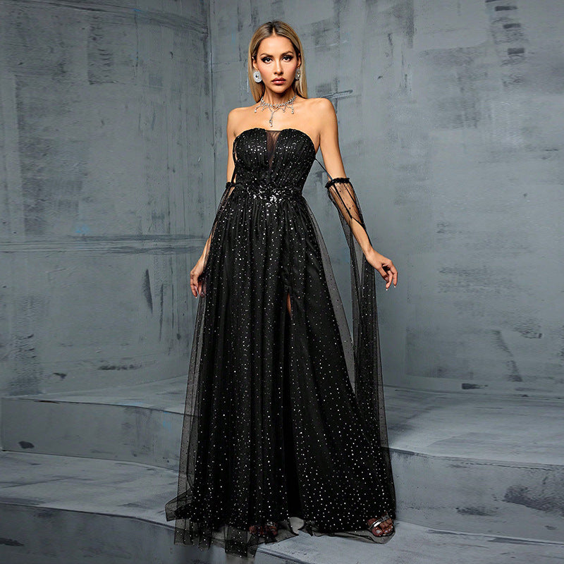 Celestia Luxe –  Elegant Sequin Evening Toast Dress