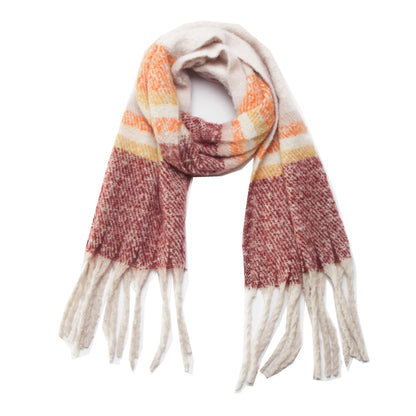 Shawl Autumn Winter Woven Thickened Circle Yarn Coarse Tassel Color Matching Scarf