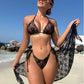 Sexy Lace Composite Fabric Three Piece Mesh Skirt Swimsuit Bikini Bikini