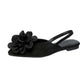 Floral Flat Toe Box Slingback Sandals Women Pointed Toe Slip on Suede Flat Pumps