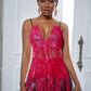 Summer Inner Wear Slim Backless Fishnet Rhinestone Tassel Suspender Vest