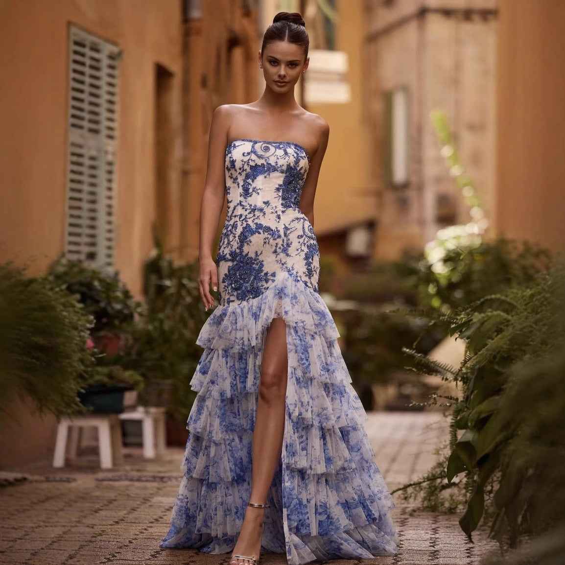 Bella Fiore Flowers Printed Tube Dress