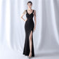 Cristiana Beaded Illusion Occasion Gown