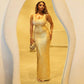 Veronica U Neck Sleeveless Bandage Maxi Evening Dress