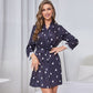 Robe en soie de glace femmes été Sexy dentelle à manches longues robes du matin mi-long soie peignoir Homewear