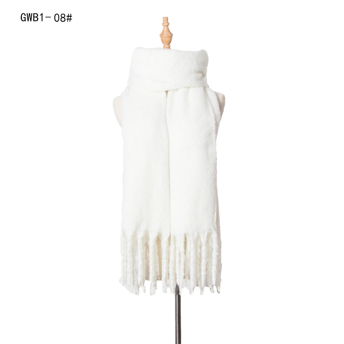 Autumn Winter Thick Tassel Circle Sand Solid Color Scarf Women Thickened