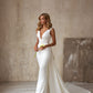 Spring Summer Women Dress Sexy V-neck Sleeveless with Tail Wedding Dress Formal Dress