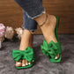Bow Flat Slippers Women Summer Low Heel Casual Beach Sandals