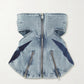 Blue strapless