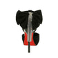 Cocktail Black Platform Pointed Toe Buckle Suede Back Bow Rhinestone Sandals