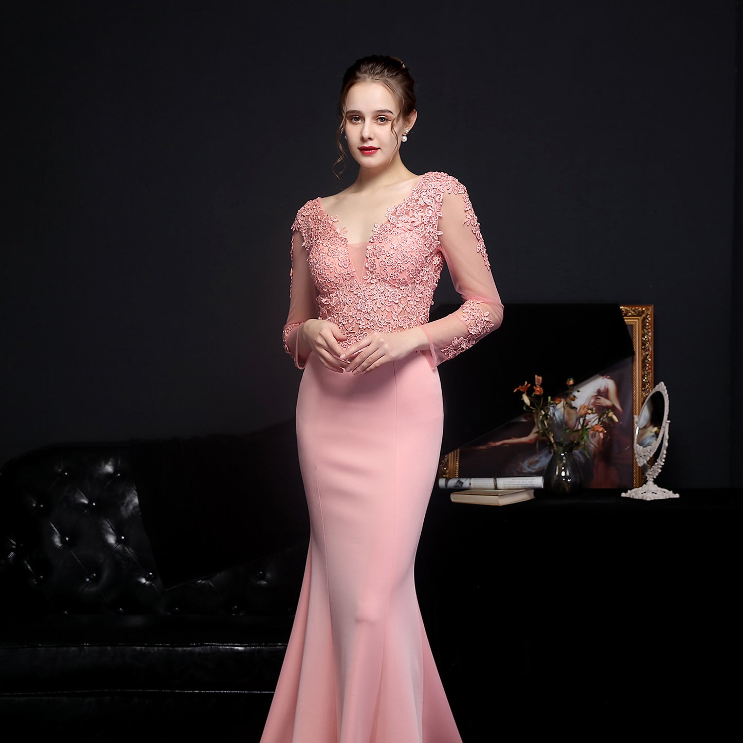 Giovanna Diamond Lace Fishtail Occasion Gown