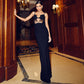 Black Knitted Bandage One Piece Dress Women Cross Spaghetti Straps Slimming Commuting Date Cocktail Slim Fit Maxi Dress
