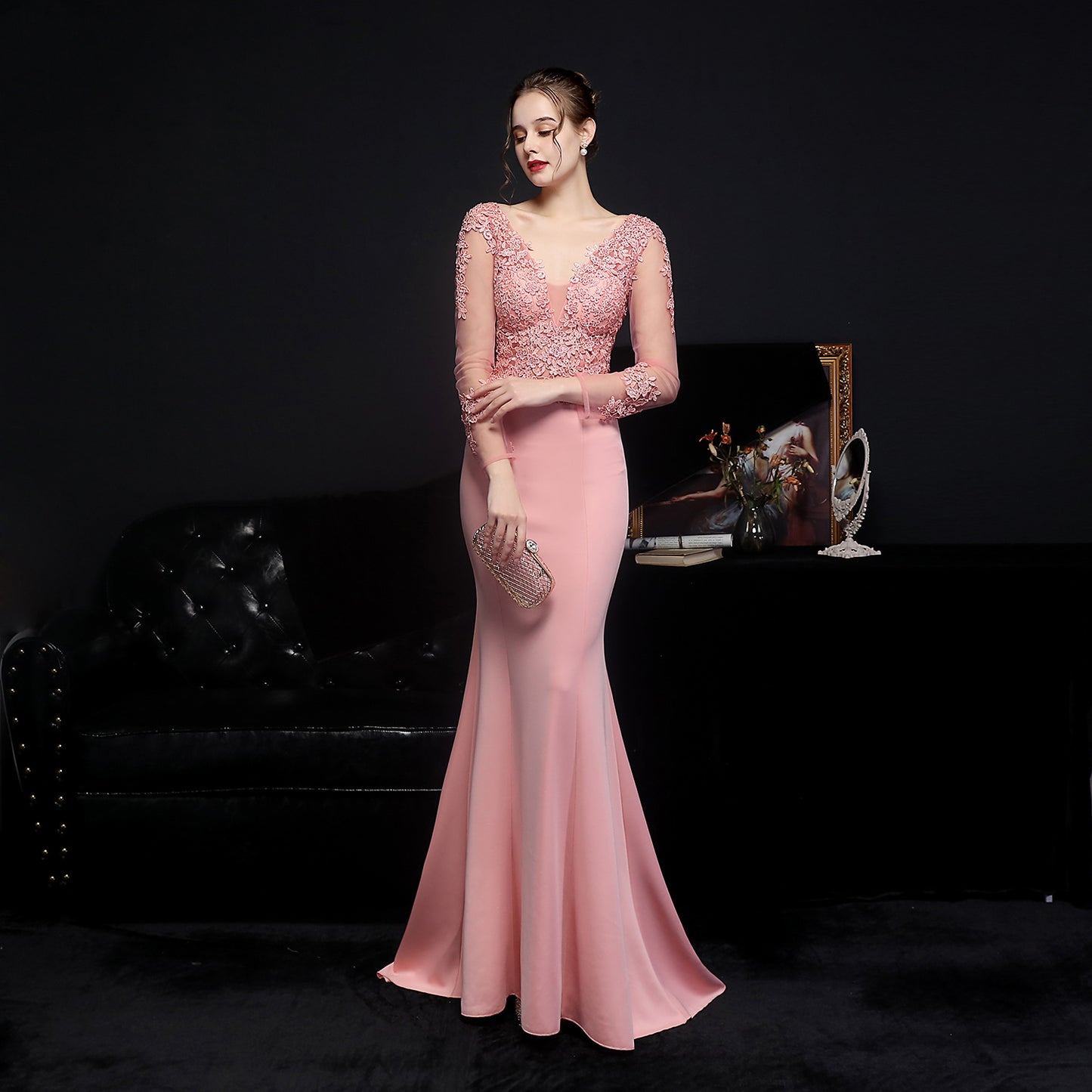 Giovanna Diamond Lace Fishtail Occasion Gown