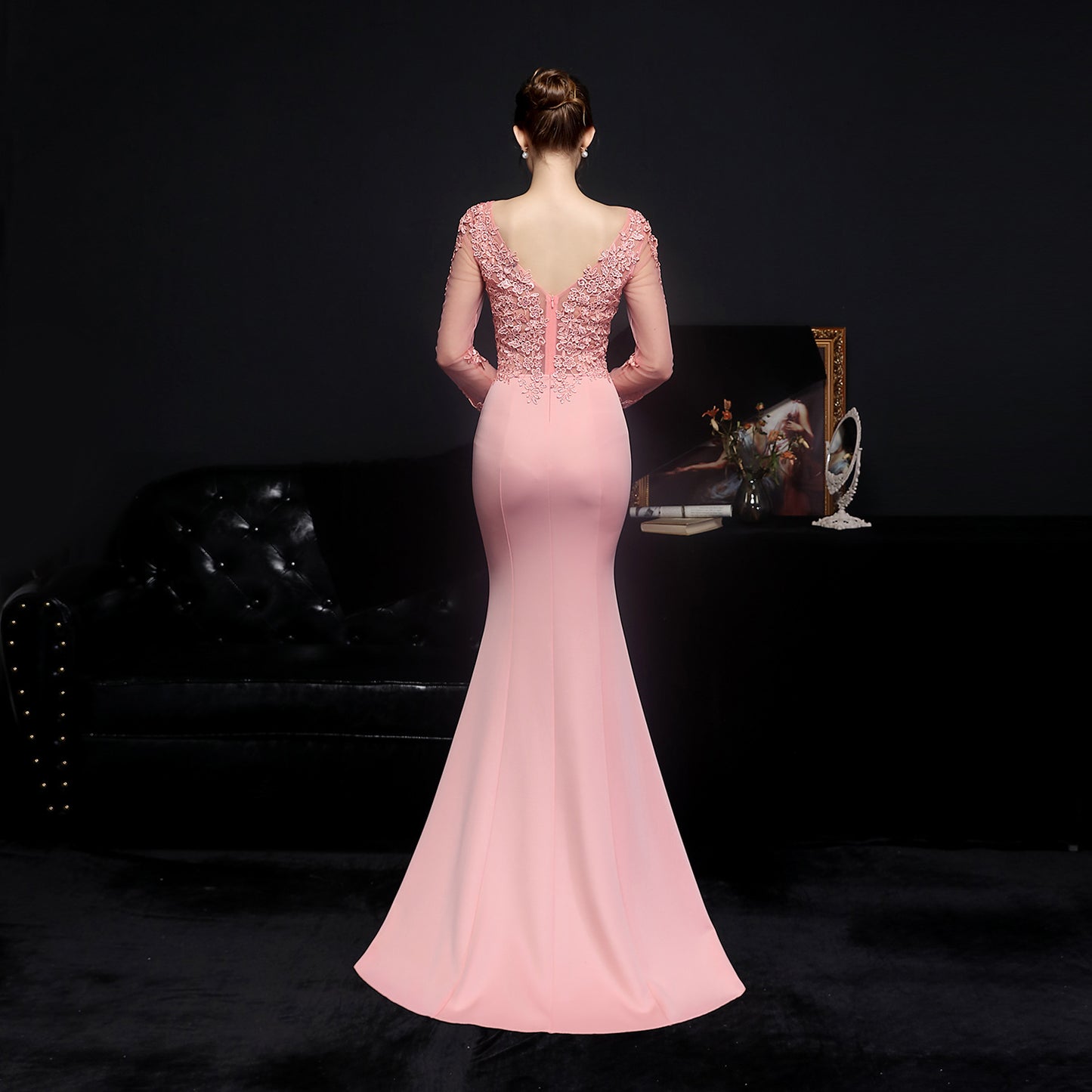 Giovanna Diamond Lace Fishtail Occasion Gown