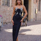 Roxie Black Knitted Tube-Top Split Backless Cocktail Dress