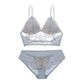 Beauté dos sous-vêtements femmes broderie dentelle mince sans fil Spaghetti sangle gilet soutien-gorge culotte ensemble été