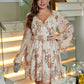 plus Size Autumn Dress V neck Embroidery Party Cocktail Evening Dress