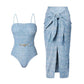 Amalfi Coast Italian Style Bikini Triangle Sexy Denim Printing