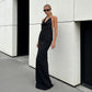Veronica Bare Back Halter Evening Dress