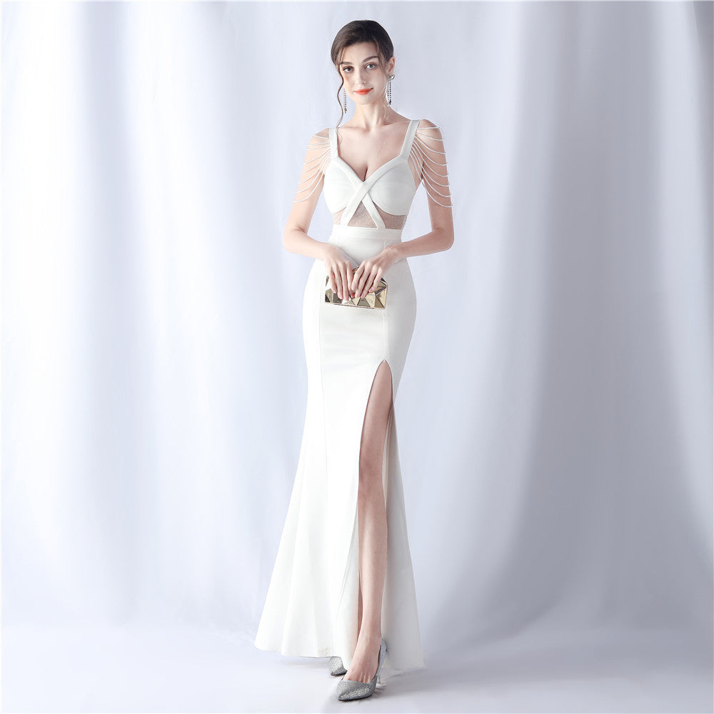 Cristiana Beaded Illusion Occasion Gown