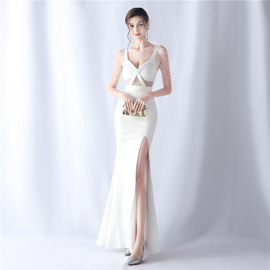 Cristiana Beaded Illusion Occasion Gown