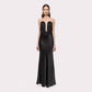 Black Tassel Tube Top Fishtail Draping V neck Slim Fit Evening Dress Wedding Party Maxi Dress
