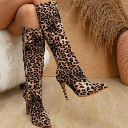 Heels High Heel Women High Boots Serpentine Stiletto Heel Wrinkle Boots