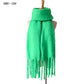 Autumn Winter Thick Tassel Circle Sand Solid Color Scarf Women Thickened