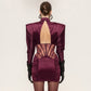 Autumn Winter Sexy Tight Elastic Satin Hip Elegant Dress