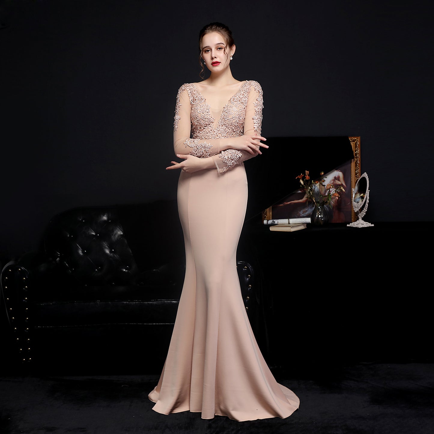 Giovanna Diamond Lace Fishtail Occasion Gown