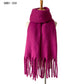 Autumn Winter Thick Tassel Circle Sand Solid Color Scarf Women Thickened