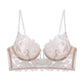 Embroidery Sexy Bra Women Deep V Plunge Plunge Steel Ring Push up Accessary Breast Push up Ultra-Thin Yarn Bra Fleur