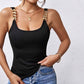 Sexy U Neck Sleeveless Strappy T shirt Slim Fit Backless Design Sleeveless Top for Women