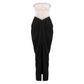 Sexy Women Lace Bead Strapless Dress High Elastic Split Long Dress