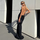 Veronica Bare Back Halter Evening Dress