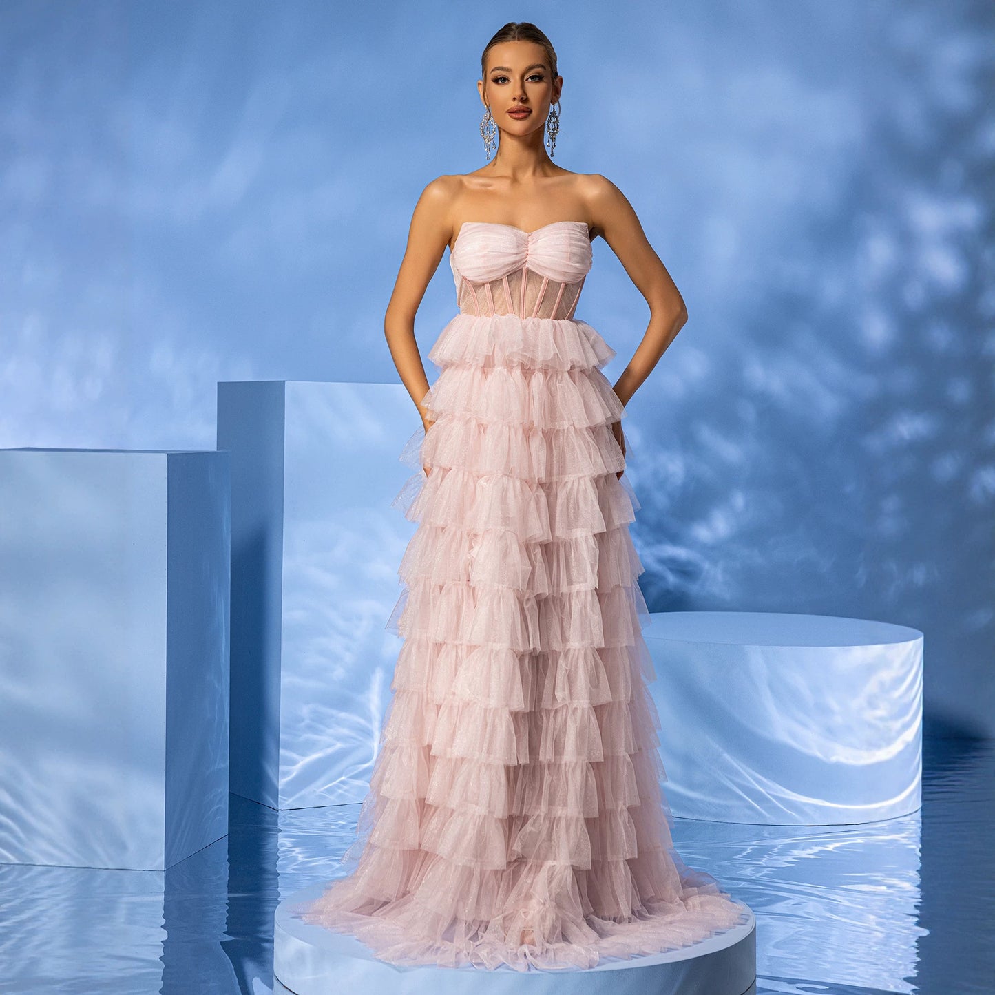 Ginevra Tiered Maxi Occasion Dress