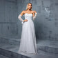Elara Off-Shoulder Tube Top Backless Slit Wedding Dress